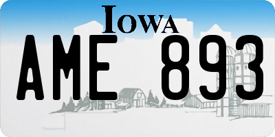 IA license plate AME893