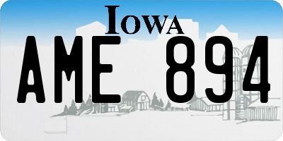 IA license plate AME894