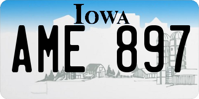 IA license plate AME897