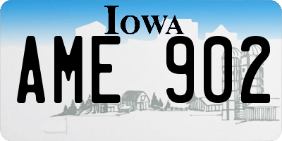 IA license plate AME902