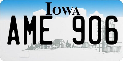 IA license plate AME906