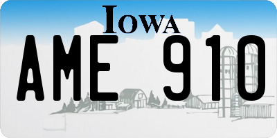 IA license plate AME910