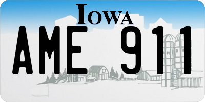 IA license plate AME911