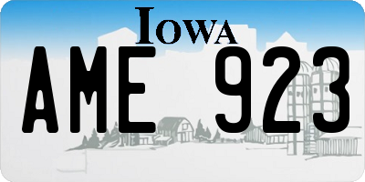 IA license plate AME923