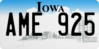 IA license plate AME925