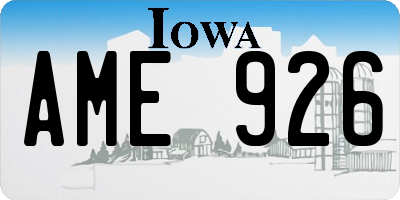IA license plate AME926