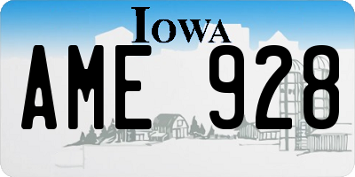 IA license plate AME928