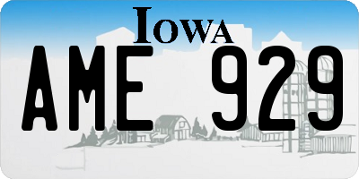 IA license plate AME929