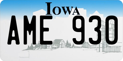 IA license plate AME930