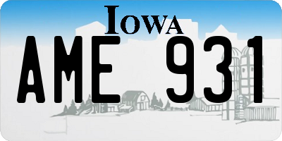 IA license plate AME931