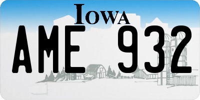 IA license plate AME932