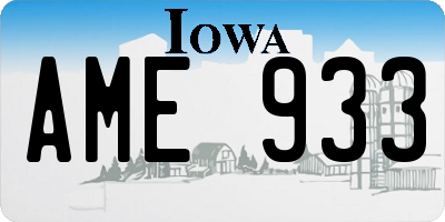 IA license plate AME933