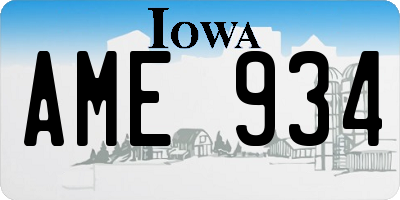 IA license plate AME934