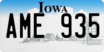 IA license plate AME935