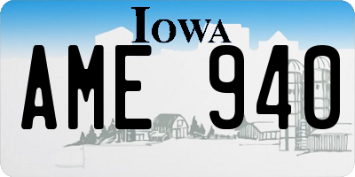 IA license plate AME940