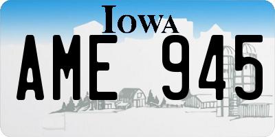 IA license plate AME945