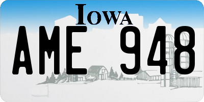 IA license plate AME948