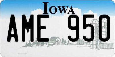IA license plate AME950