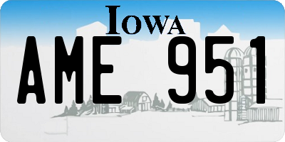 IA license plate AME951