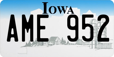 IA license plate AME952