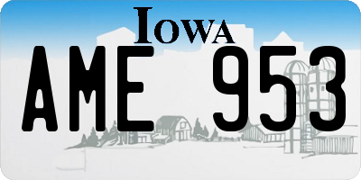 IA license plate AME953