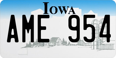 IA license plate AME954
