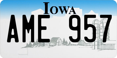 IA license plate AME957