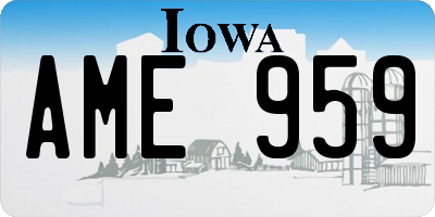 IA license plate AME959