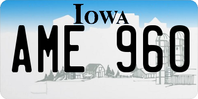 IA license plate AME960