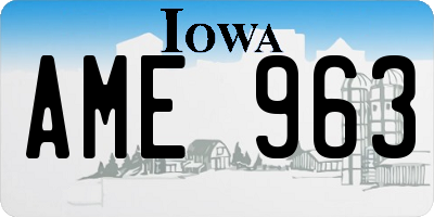 IA license plate AME963