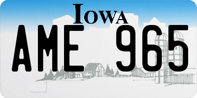 IA license plate AME965