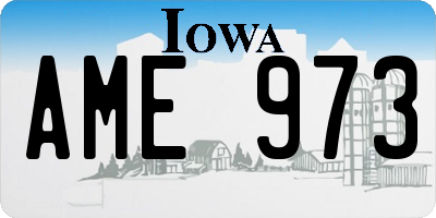 IA license plate AME973