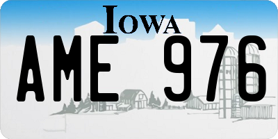 IA license plate AME976
