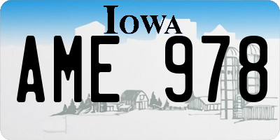 IA license plate AME978