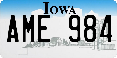 IA license plate AME984