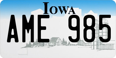 IA license plate AME985