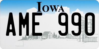 IA license plate AME990