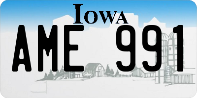 IA license plate AME991