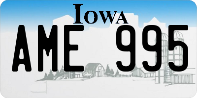 IA license plate AME995