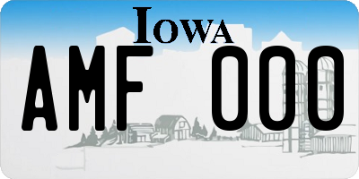 IA license plate AMF000