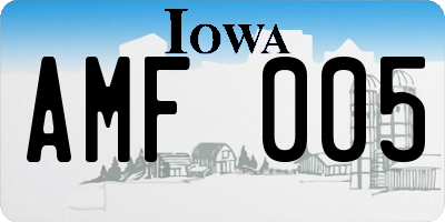 IA license plate AMF005