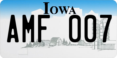 IA license plate AMF007