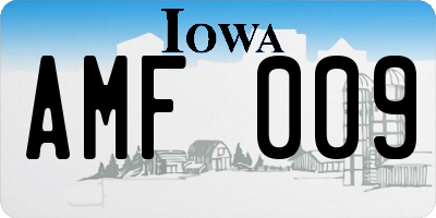 IA license plate AMF009