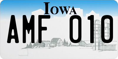 IA license plate AMF010