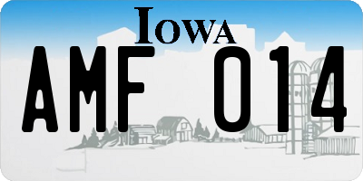 IA license plate AMF014