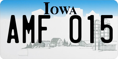 IA license plate AMF015