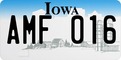 IA license plate AMF016