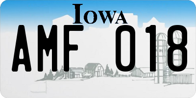 IA license plate AMF018