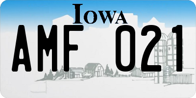 IA license plate AMF021