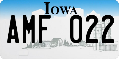 IA license plate AMF022